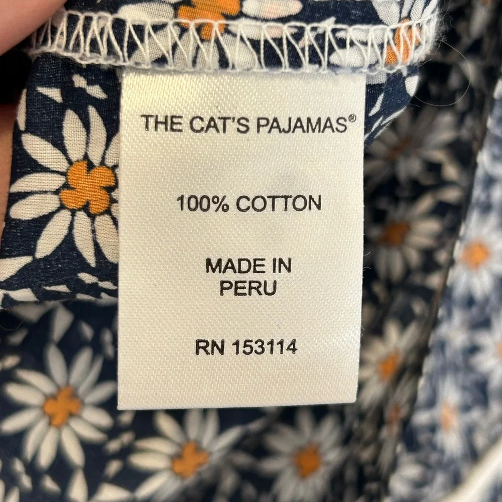 The Cat’s Pajamas Daisy Pattern Pajama Set with White Trim Size M - Picture 6 of 13